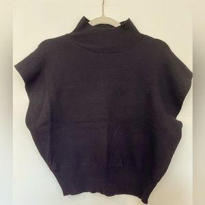 Commense Brand New Black Square Cut Sleeveless Sweater